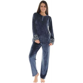 Vêtements Femme Pyjamas / Chemises de nuit Pilus PYJAMA LONG BLEU AMBRE Bleu