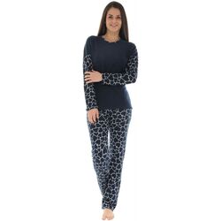 Vêtements Femme Pyjamas / Chemises de nuit Christian Cane PYJAMA LONG BLEU COEURS Bleu