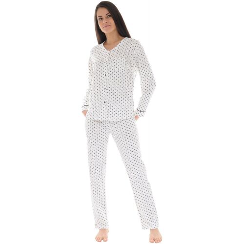 Vêtements Femme Pyjamas / Chemises de nuit Christian Cane PYJAMA LONG BLANC CALISTE Blanc