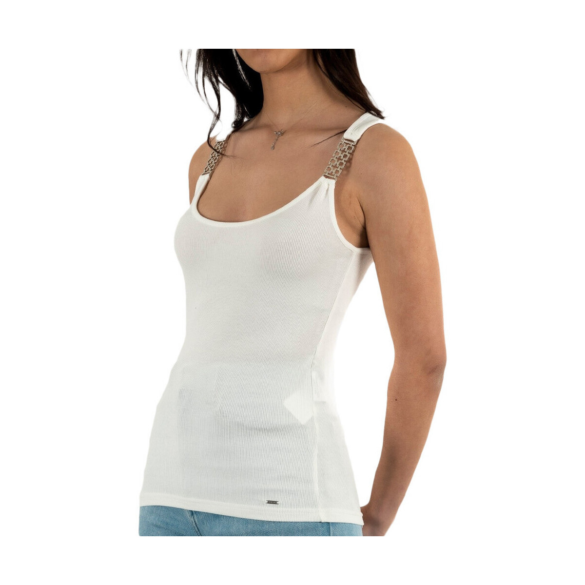 Vêtements Femme Débardeurs / T-shirts sans manche Morgan 231-DUA Blanc