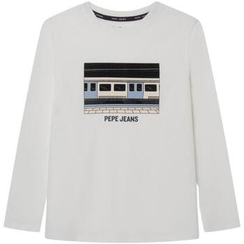 Vêtements Garçon T-shirts & Polos Pepe JEANS lace  Blanc