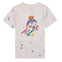 Vêtements Enfant T-shirts manches courtes Polo Ralph Lauren BEAR SS CN-KNIT SHIRTS-T-SHIRT Blanc / Deckwash White