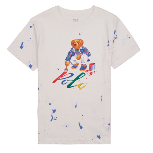 Vêtements Enfant T-shirts manches courtes Polo Ralph Lauren BEAR SS CN-KNIT SHIRTS-T-SHIRT Blanc