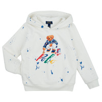 Vêtements Enfant Sweats Polo Ralph Lauren BEAR PO HOOD-KNIT SHIRTS-SWEATSHIRT Blanc / Multicolore