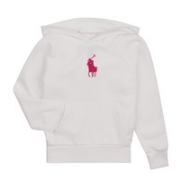 Vêtements Fille Sweats Polo Ralph Lauren BIG PP PO HD-KNIT SHIRTS-SWEATSHIRT Blanc / White/ Pink Pp
