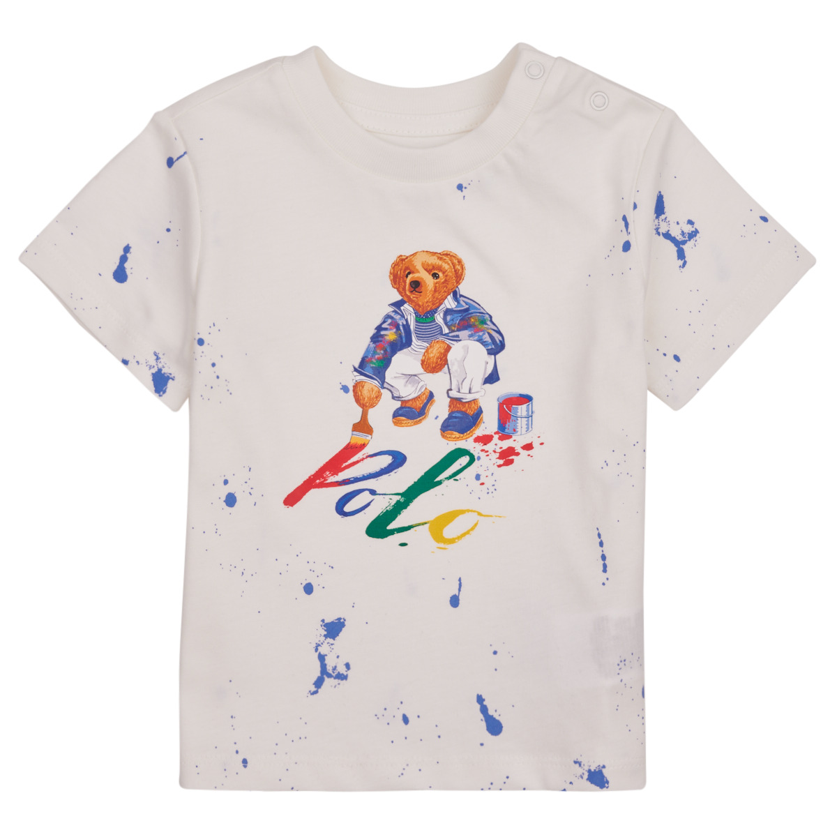 Vêtements Enfant T-shirts manches courtes Polo Pringle Ralph Lauren BEAR SS CN-KNIT SHIRTS-T-SHIRT Blanc