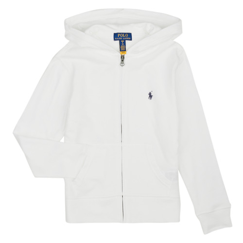 Vêtements Enfant Sweats Polo Ralph Lauren button front poplin shirt LSFZHOODM12-KNIT SHIRTS-SWEATSHIRT Blanc