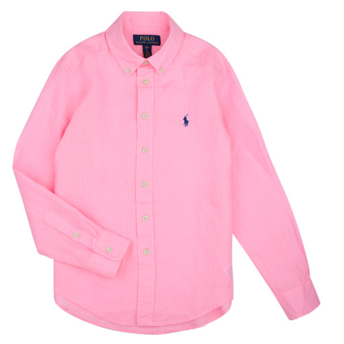 Vêtements Enfant Chemises manches longues polo rib-knit dress Bianco CLBDPPC-SHIRTS-SPORT SHIRT Rose