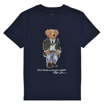 Vêtements Enfant T-shirts manches courtes Camisa Polo Infantil Frisos Amarela SS CN-KNIT SHIRTS-T-SHIRT Marine
