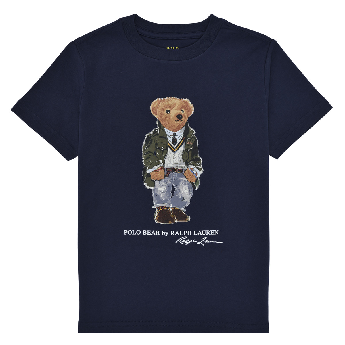 Vêtements Enfant T-shirts manches courtes Plus Zip Polo Collar Knitted Maxi Dress open-knit cotton polo shirt-T-SHIRT Marine
