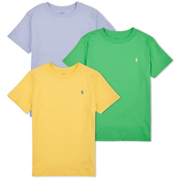 Vêtements Enfant T-shirts manches courtes Polo Ralph Lauren 3PKCNSSTEE-SETS-GIFT BOX SET Bleu / Vert / Jaune - Bl Hycnth / Cls Kly / Oasis Ylw
