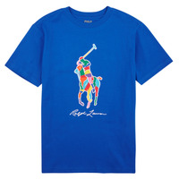 Vêtements Garçon T-shirts manches courtes Polo Ralph Lauren SS CN-KNIT SHIRTS-T-SHIRT Bleu / Heritage Blue