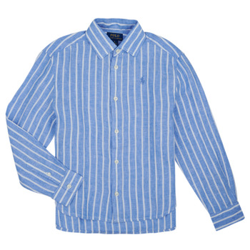Vêtements Fille Chemises / Chemisiers Polo Ralph Lauren LISMORESHIRT-SHIRTS-BUTTON FRONT SHIRT Bleu / Blanc - Blue / White