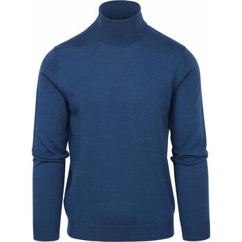 Vêtements Homme Sweats Suitable Pull Col Roulé Merino Bleu Petrol Bleu