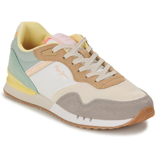 Chaussures Femme Baskets basses Pepe jeans classica LONDON URBAN W Beige / Multicolore