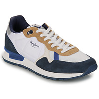 Chaussures Homme Baskets basses Pepe JEANS jersey BRIT MIX M Marine / Blanc