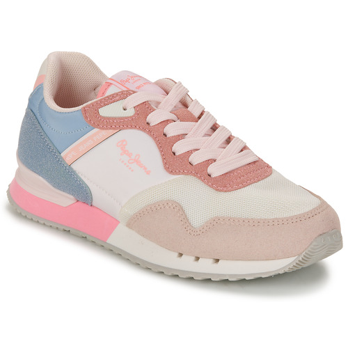 Chaussures Fille Baskets basses Pepe Humanity jeans LONDON URBAN G Beige / Blanc / Rose