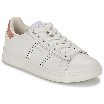 Chaussures Fille Baskets basses Pepe Calvin jeans PLAYER NIGHT G Blanc / Rose