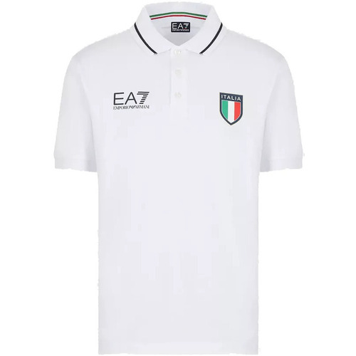 Vêtements Homme T-shirts & Polos Ea7 Emporio Armani szorty copy of T-shirt Polo homme EA7 8npfc0 pca2z bleu foncé Blanc