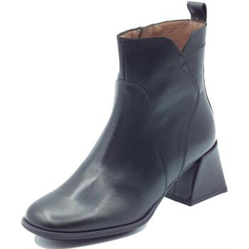 Chaussures Femme Low boots Wonders H-5710 Marine Bora Noir