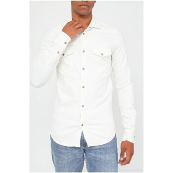 Vêtements Homme Chemises manches longues Kebello Chemise Slim Fit Blanc H Blanc