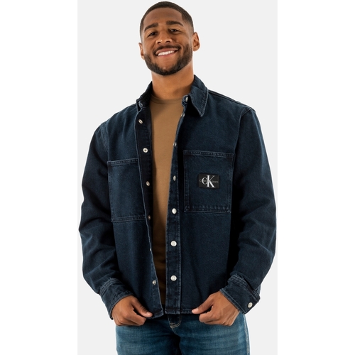 Vêtements Homme Chemises manches longues Calvin Klein jacket Jeans j30j324451 Bleu