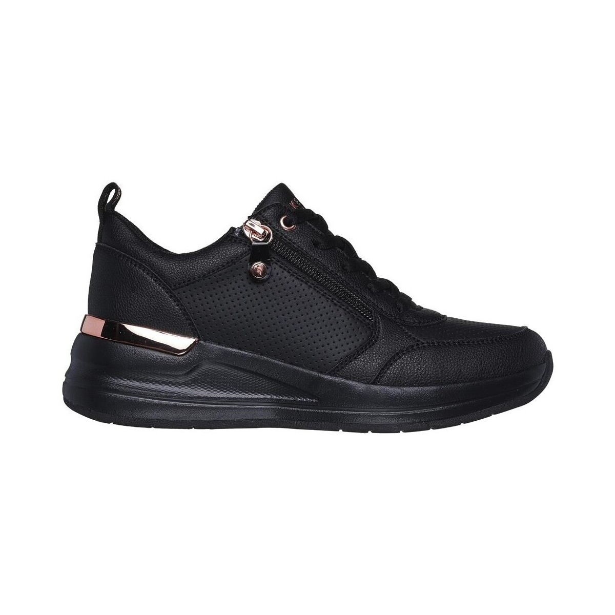 Chaussures Femme Baskets mode Skechers BASKETS  BILLION 2-SIDE DOOR NOIR Noir