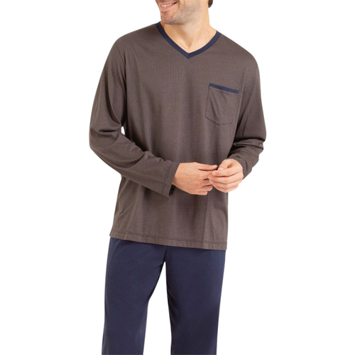 Vêtements Homme Pyjamas / Chemises de nuit Eminence Pyjama long coton Bleu