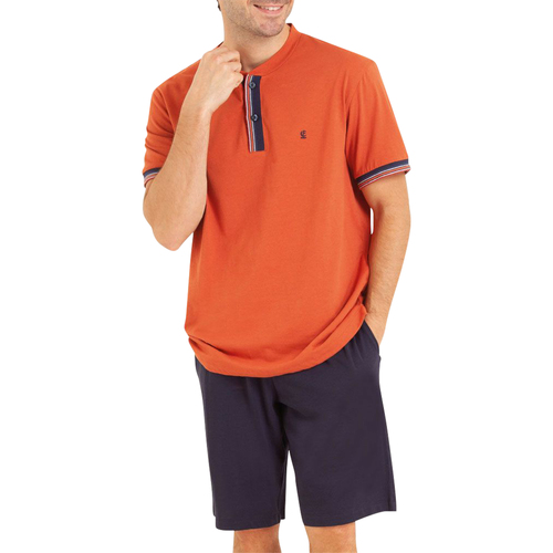 Vêtements Homme Pyjamas / Chemises de nuit Eminence Pyjama court coton Orange