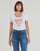 Vêtements Femme T-shirts manches courtes Guess RN SATIN TRIANGLE Blanc
