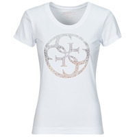 Vêtements Femme T-shirts manches courtes Guess Saffiano 4G LOGO Blanc