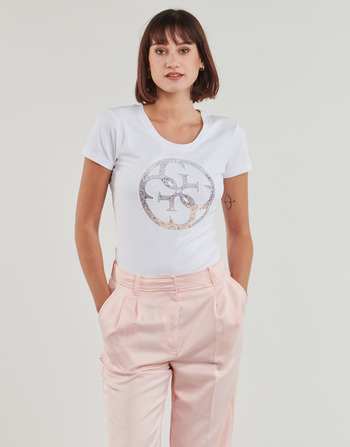 Vêtements Femme T-shirts manches courtes Guess 4G LOGO Blanc