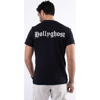 Hollyghost T-shirt kaki avec impression sur col Noir