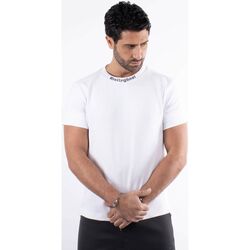 Vêtements Homme T-shirts manches courtes Hollyghost T-shirt blanc avec impression sur col Blanc