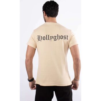 Hollyghost T-shirt beige avec impression sur col Beige