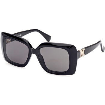 lunettes de soleil max mara  mm0030 emme7 lunettes de soleil, noir brillant/fumée, 54 mm 
