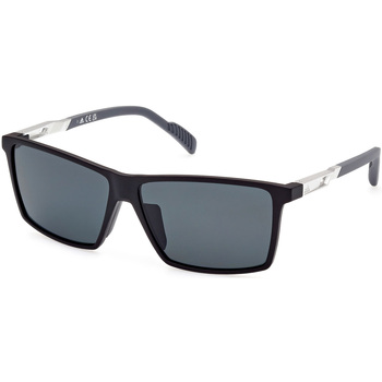 lunettes de soleil adidas  sp0058 lunettes de soleil, noir mat/fumée, 60 