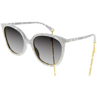 Montres & Bijoux Femme Lunettes de soleil Gucci GG1076S Lunettes de soleil, Blanc/Gris, 56 mm Blanc