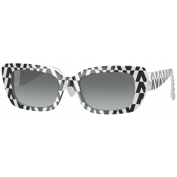 valentino valentino pinstriped band shirt Femme Lunettes de soleil Valentino VA4096 Lunettes de soleil, Avoire/Gris, 52 mm Autres