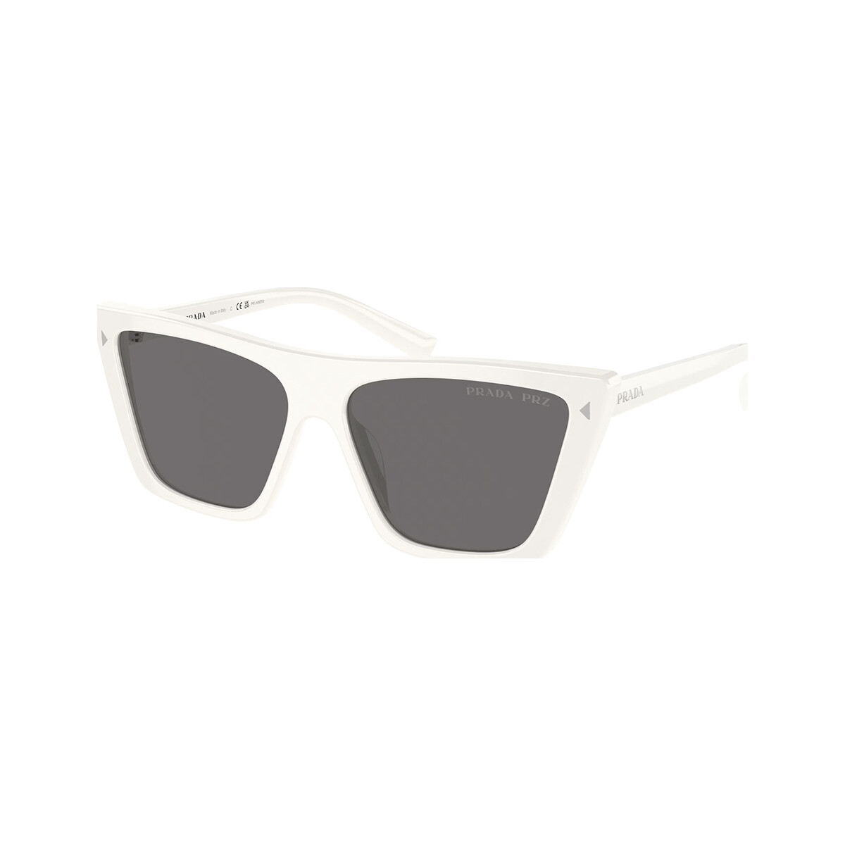 PRADA aus EYEWEAR PR 05YS round-shape sunglasses Lunettes de soleil Prada aus PR 21ZS Lunettes de soleil, Blanc/Gris, 55 mm Blanc