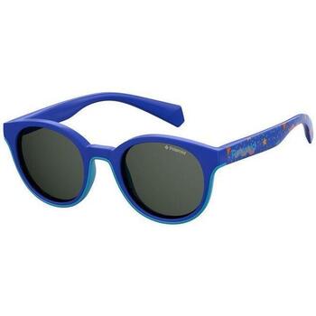 lunettes de soleil enfant polaroid  pld 8036/s lunettes de soleil, bleu/gris, 42 mm 