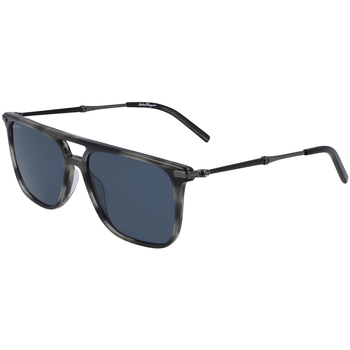 lunettes de soleil ferragamo  sf966s 42562 lunettes de soleil, gris/bleu, 57 mm 