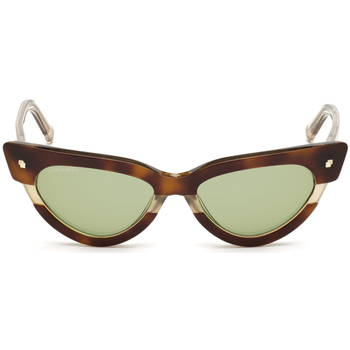 lunettes de soleil dsquared  dq0333 magda lunettes de soleil, havana/vert, 53 mm 
