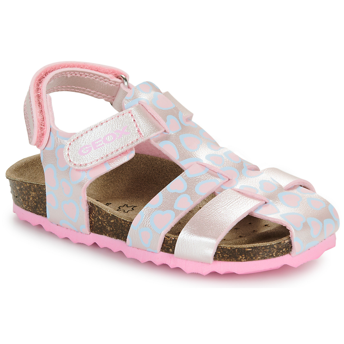 Chaussures Fille suede Sandales et Nu-pieds Geox B suede SANDAL CHALKI GIRL Rose
