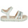 Chaussures Fille Sandales et Nu-pieds Geox J SANDAL slip HAITI GIRL Blanc / Argenté
