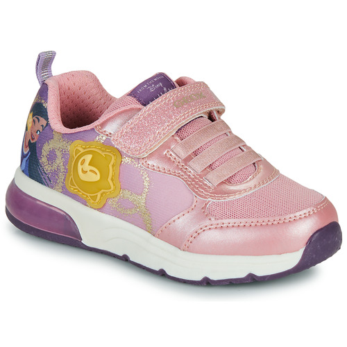 Chaussures Fille Boots basses Geox J SPACECLUB GIRL Rose / Violet