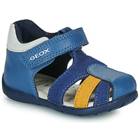 Chaussures Garçon Bottines / Boots Geox B ELTHAN BOY Bleu / Jaune