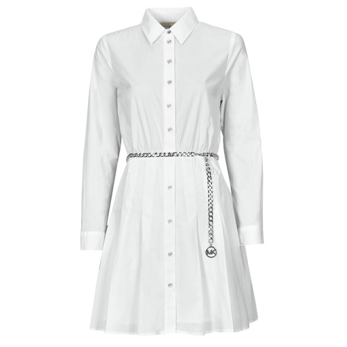 Vêtements Femme Robes courtes Tshirt Manches Longues En COTTON MINI DRESS Blanc