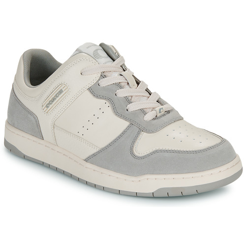 Chaussures Femme Baskets basses for Coach C201 SUEDE Blanc / Gris