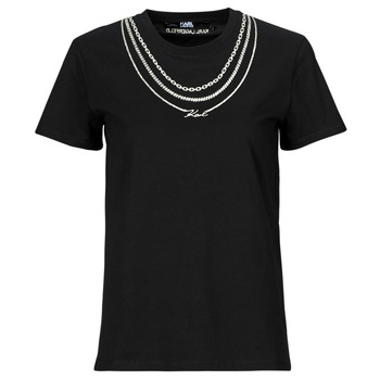 Vêtements Femme T-shirts manches courtes Karl Lagerfeld karl necklace t-shirt Noir